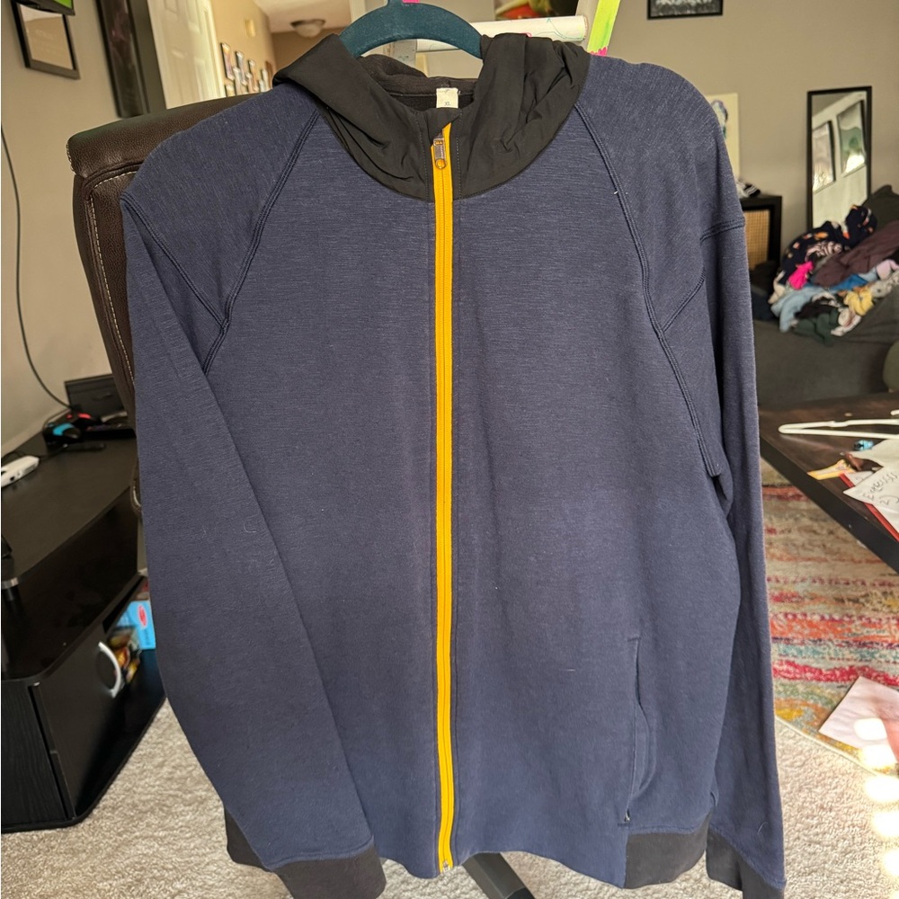 Lululemon Athletica Black Hoodie with Yellow Zipper
